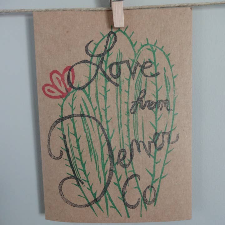 The Foxes Tail - Wholesale Love Card - Love From... Cactus Handmade Note Card3