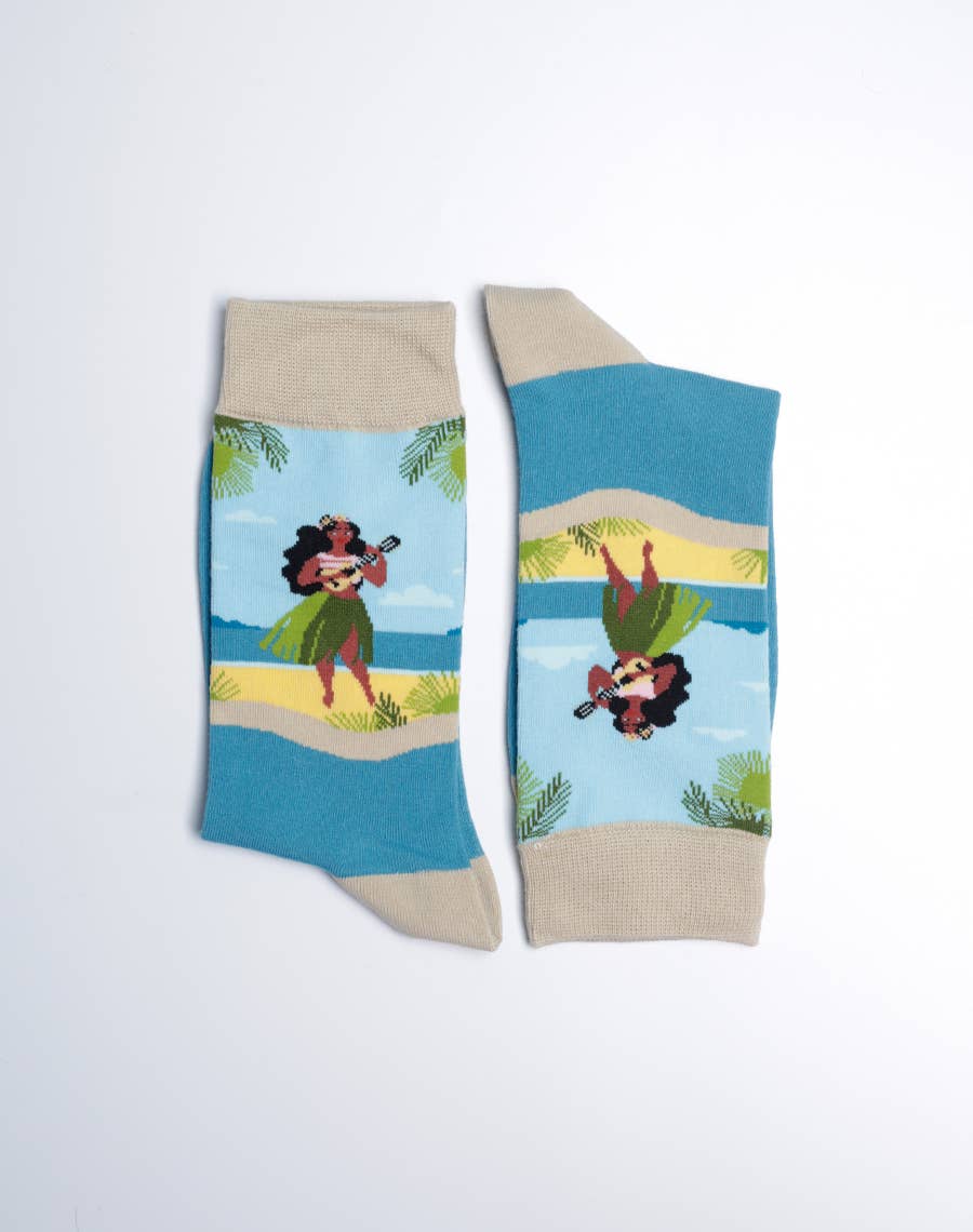 Just Fun Socks - Vente Chaussettes – femme - Chaussettes Hawaiian Girl Crew pour femmes3