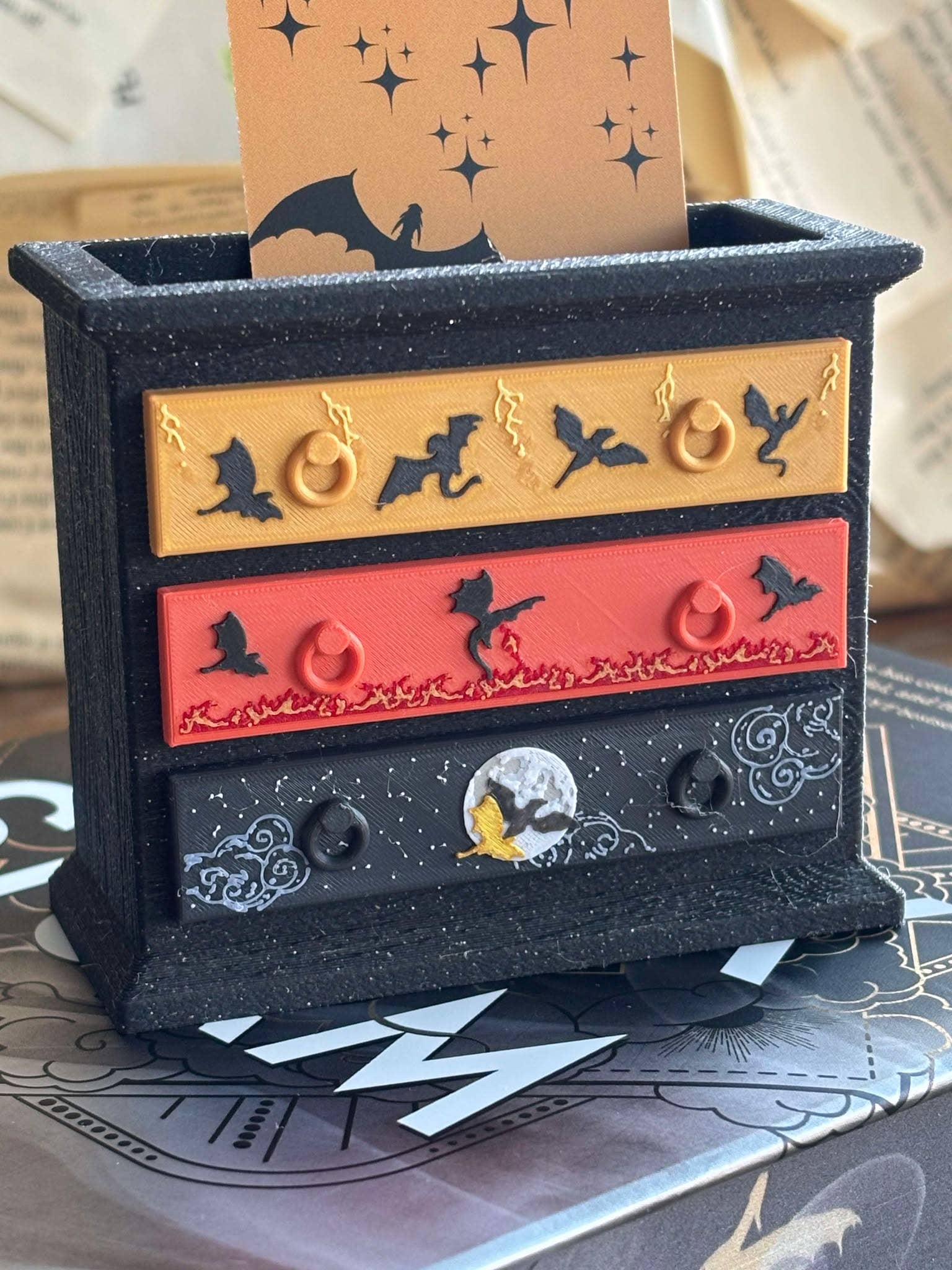 Nordic Book Adventure - Wholesale Bookmark - Mini Fourth Wing dresser / Bookmark Holder / Pen Holder2