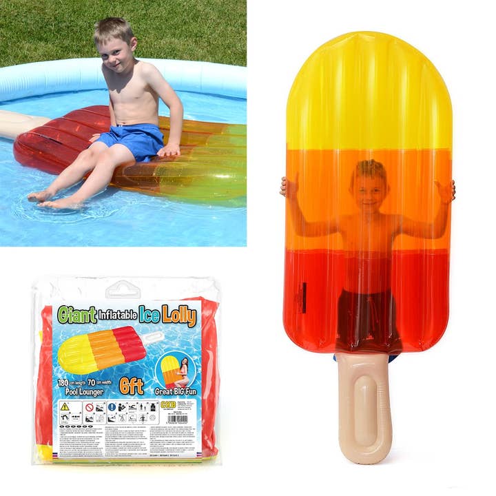 Wholesale Gifts Tomorrow - Wholesale Inflatables - Giant Inflatable Ice Lolly Lounger (Transparent) Red, Yellow, Orange10