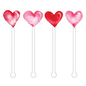Pink Heart Polka Dot Stirring Straws