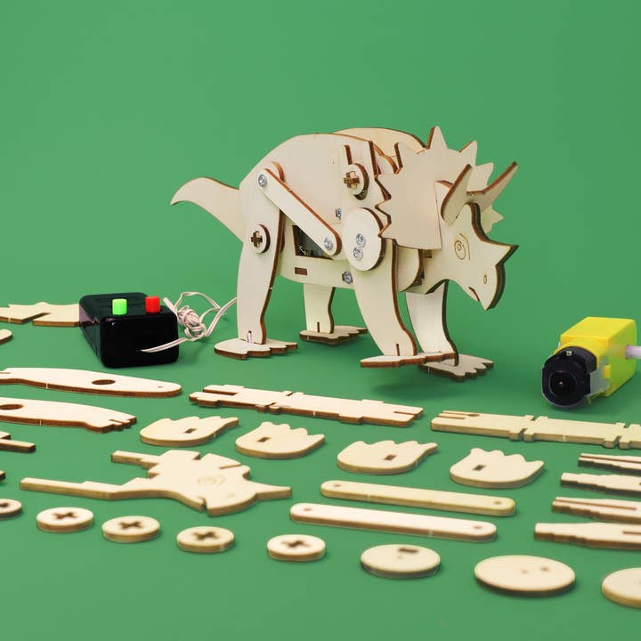 Kit de bricolage robot dinosaure - Tricératops, jouet STEM, kit de bricolage pour la vente par Kitsville