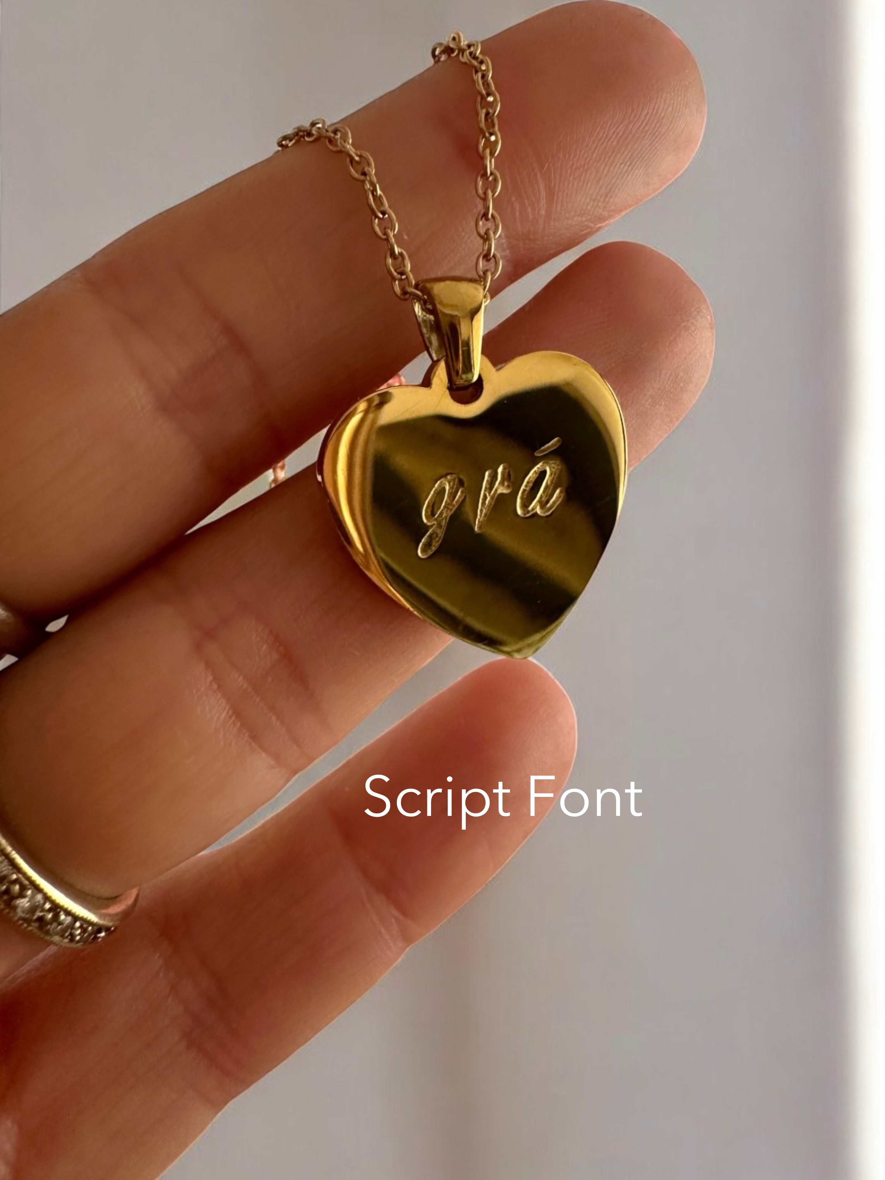 Rudies and Co – Großhandel Kette mit Anhänger/Charm – Grá Irische Gravierte Herz-Liebe Halskette1