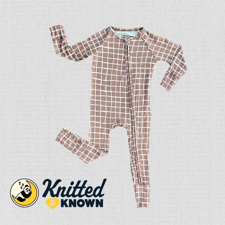 Chocolate Checkers Romper for wholesale by Knitted & Known LLC