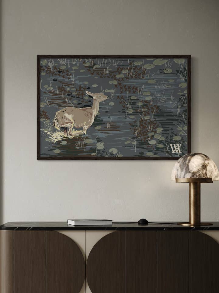 Slate Lily Pad Doe for wholesale by Austin Williams Art