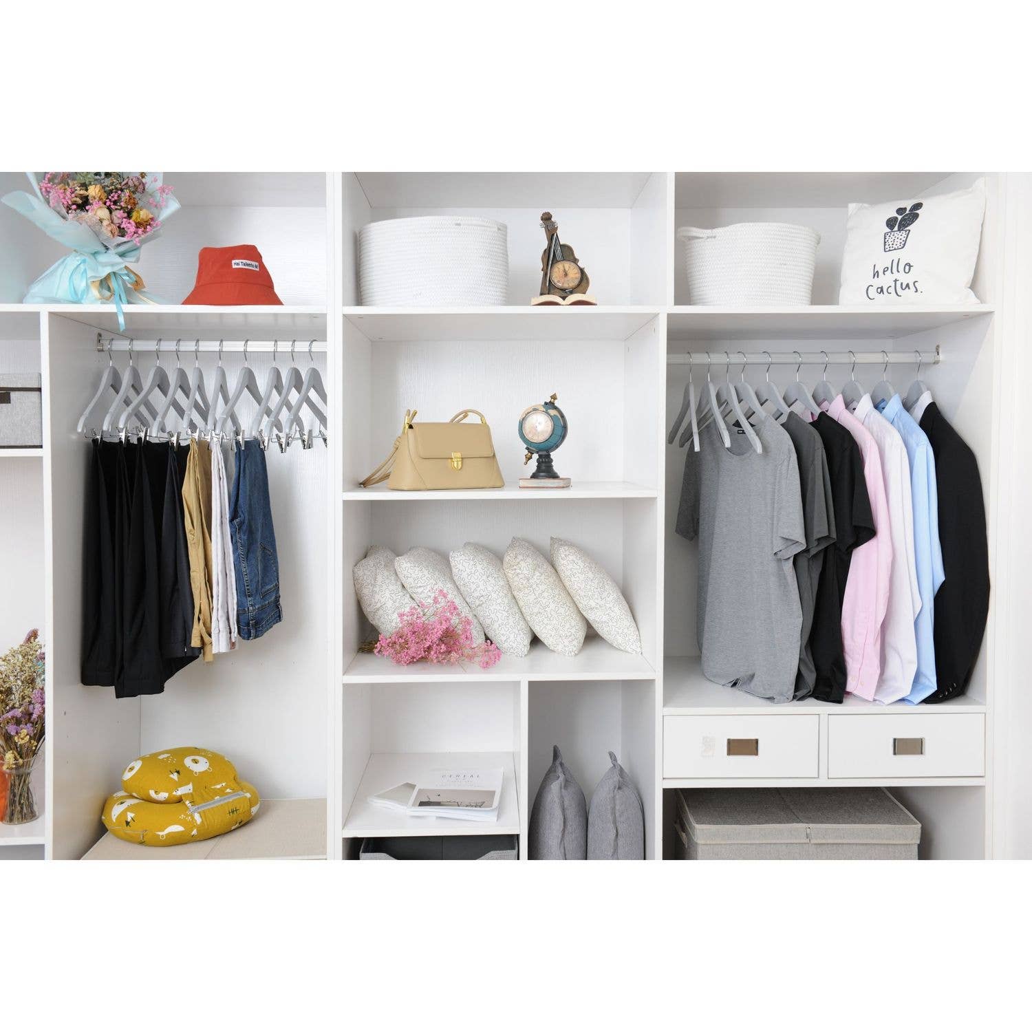 Quality Hangers – Großhandel Kleiderbügel – W061 Halb gebogene Holz-Kleiderbügel, 17,5 „Hellgrau - 806