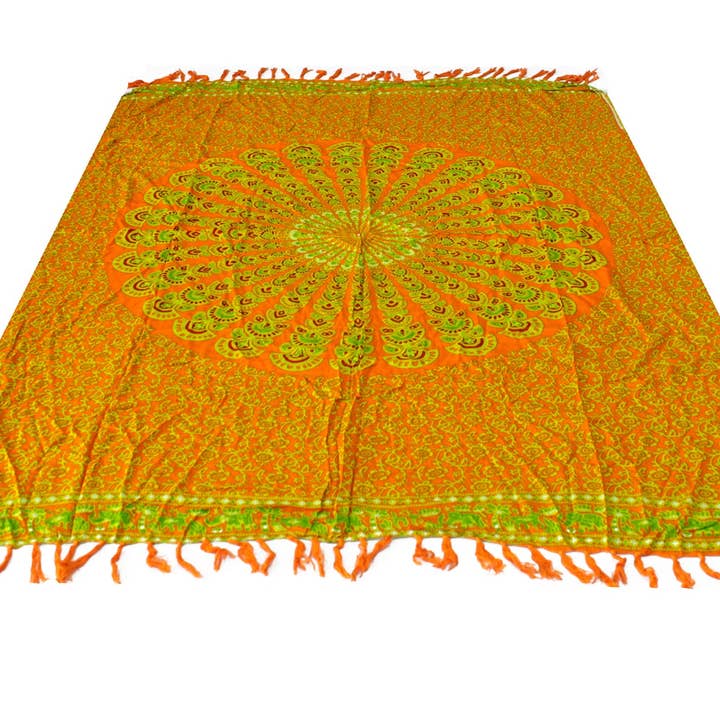 Ancient Wisdom - Wholesale Swim Cover Up - Women's - Lime Orange Mandala Sarongs2