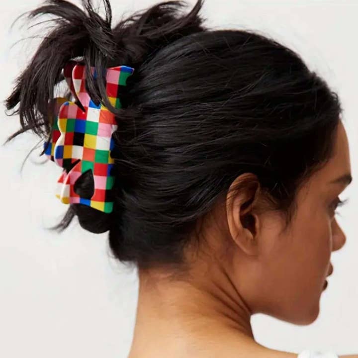 B. LUVV & CO. - Wholesale Hair Clip - Women's - Checkerboard Claw Clip2