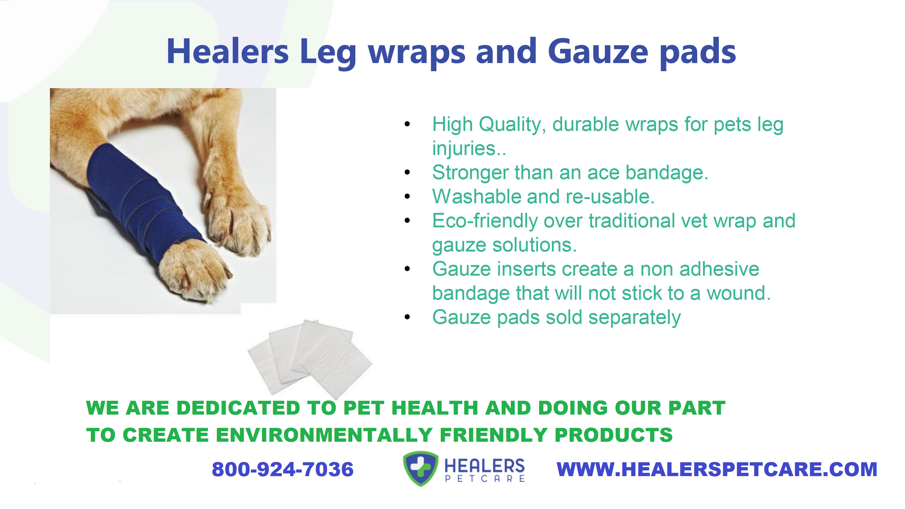 Healers PetCare - Vente Bandana – chien - Bandage élastique pour les jambes avec inserts en gaze3