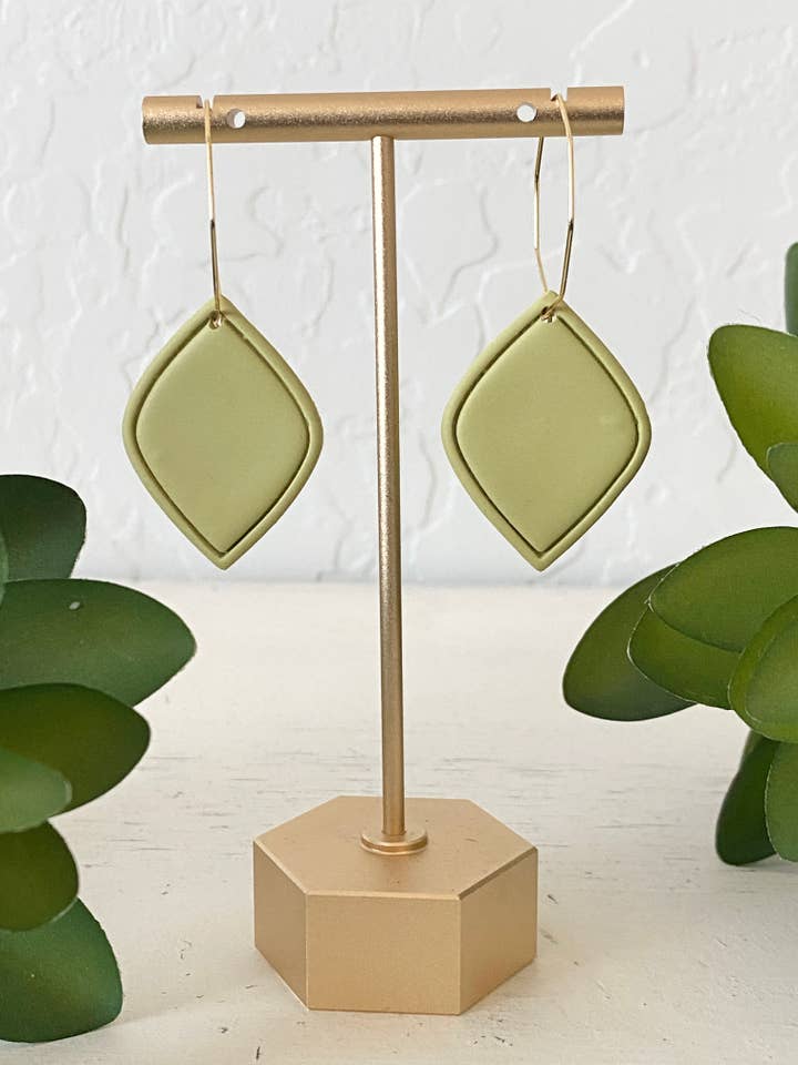 Chartreuse earrings, light green, boho chic jewelry, summer for wholesale by midnightclayco