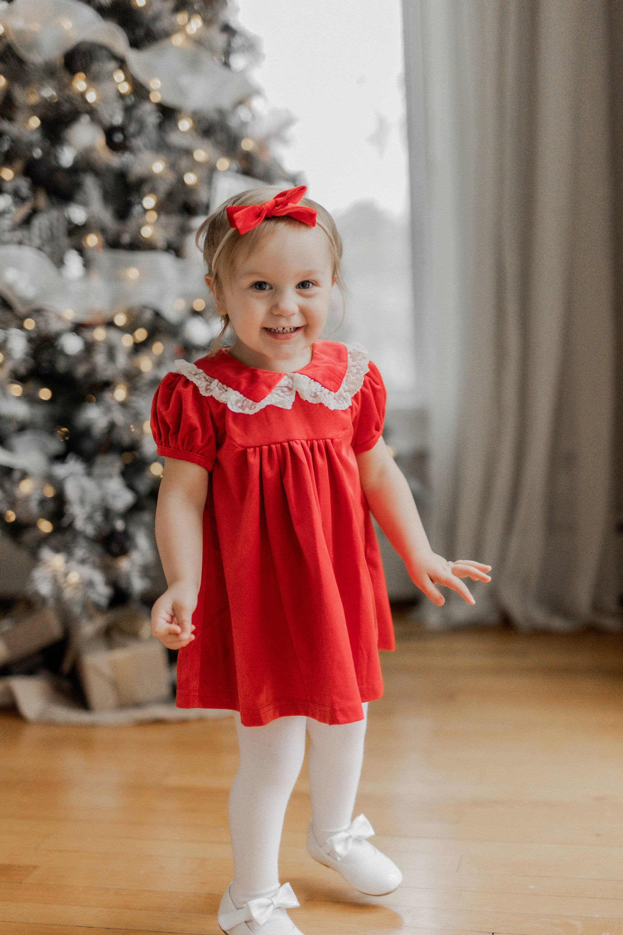 Strawberry Jam Kids - Wholesale Dress - Kids - Red Velvet Girls Christmas Dress Vintage Style Baby Toddler6