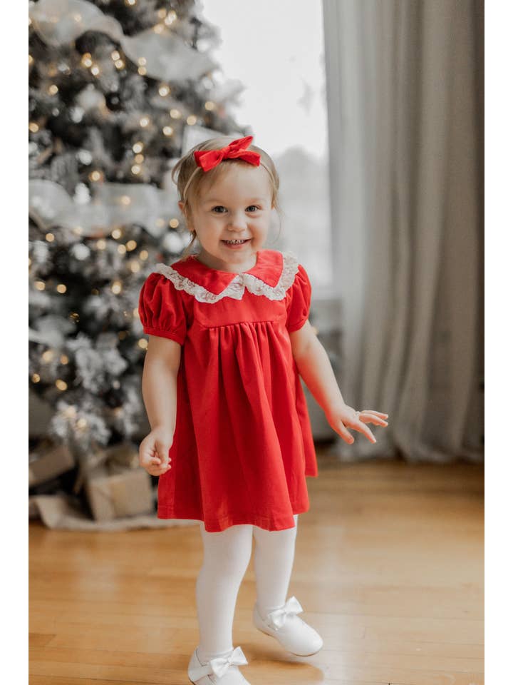 Strawberry Jam Kids - Wholesale Dress - Kids - Red Velvet Girls Christmas Dress Vintage Style Baby Toddler6