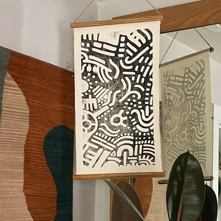 Mid-Century Woodblock Art Print for wholesale by Bryer Goods