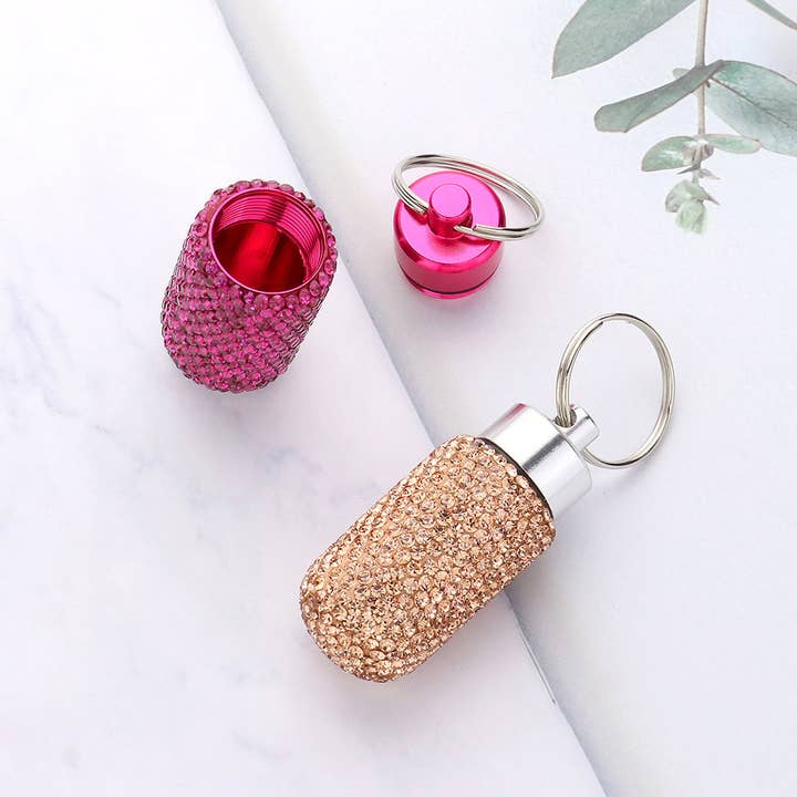 Sensibling Corp. - Wholesale Keychain - Women's - Bling Mini Pill Case Keychain