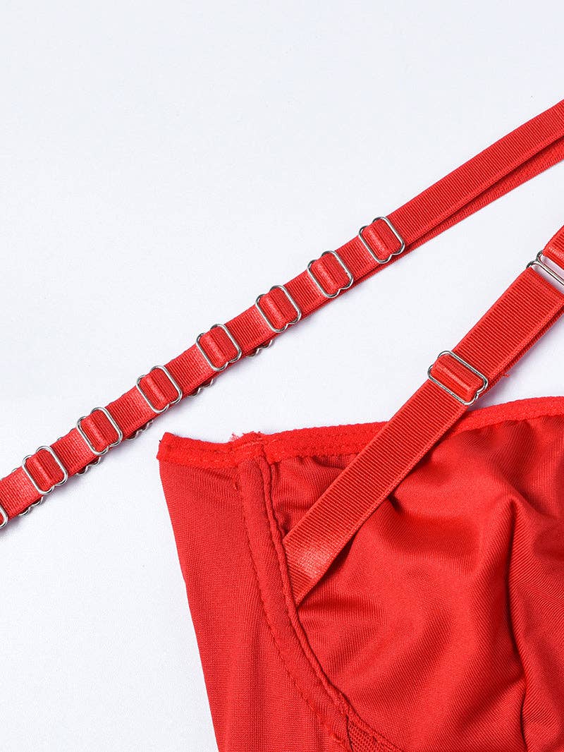 Tourtiwi - Wholesale Lingerie Bodysuit - Women's - Sexy Mesh Halter Lingerie Bodysuit33