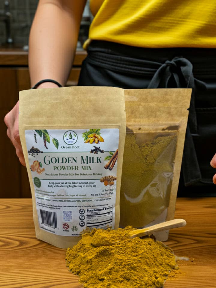 Golden Milk Spice Mix Refill Turmeric Wellness Blend for Daily Renewal for wholesale by Ocean Root