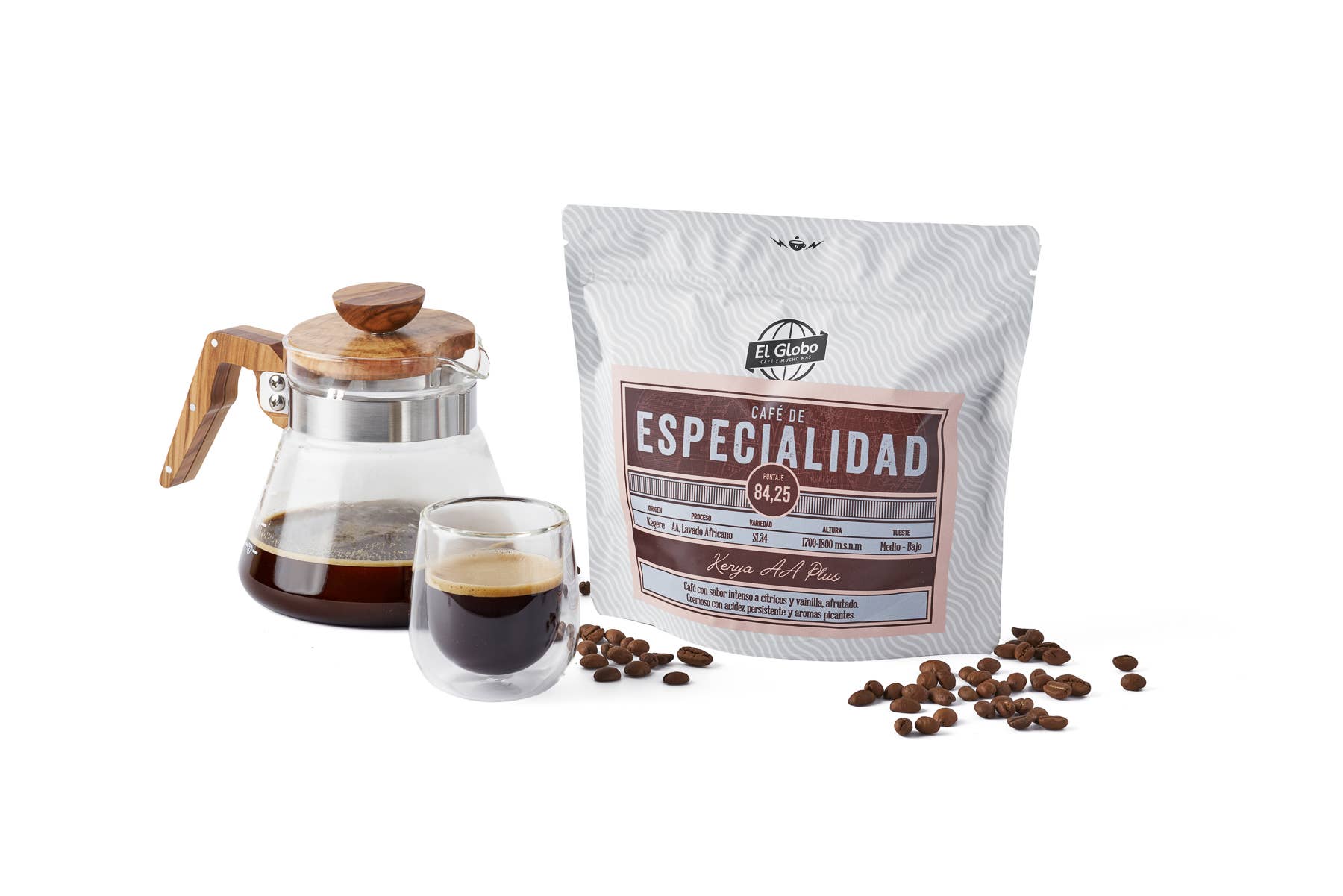 CAFÉS EL GLOBO SL - Wholesale Coffee Beans - KENYA AA PLUS SPECIALTY COFFEE 250g0