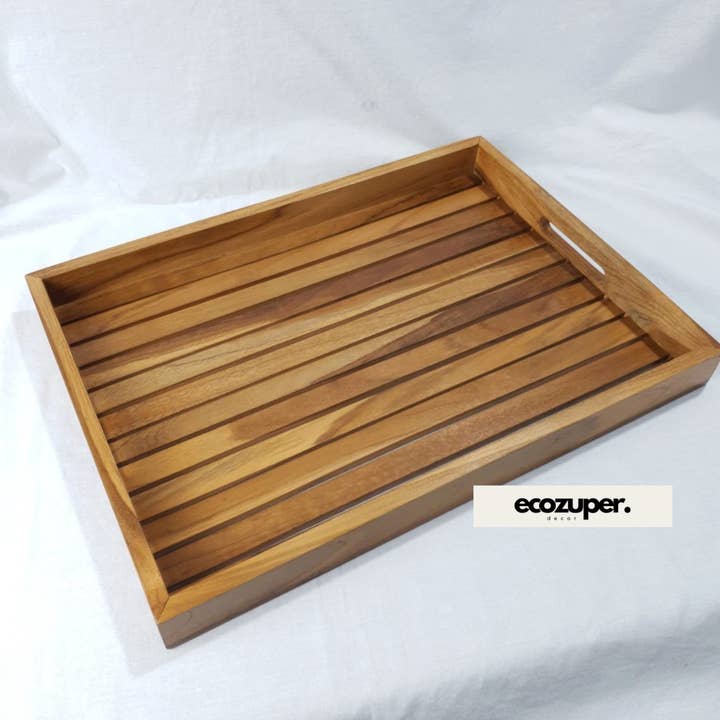 Bandeja de madera de teca para venta al por mayor de Ecozuper
