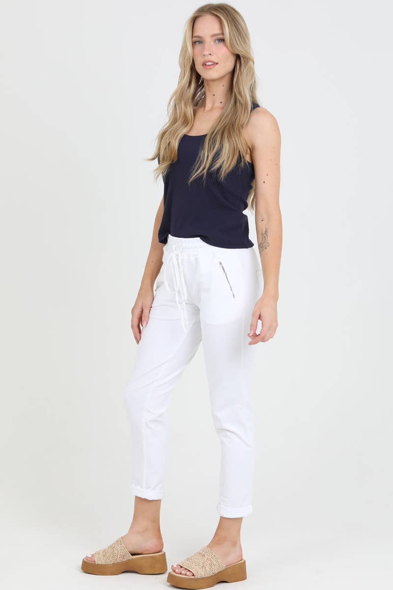 Nostalgia - Wholesale Lounge Sweatpants/Joggers - Women's - NP746-ASIS PULL ON TIE FRONT ZIPPER POCKET FRENCH TERRY JOGG18