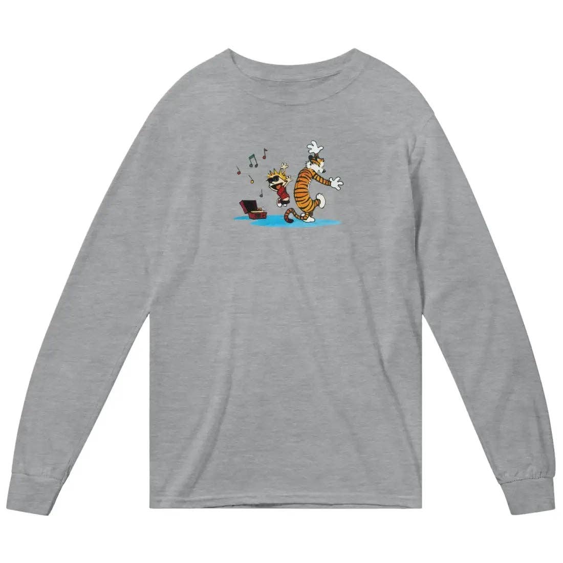 Art-O-Rama Shop - Wholesale T-Shirt (Graphic) - Unisex - Calvin and Hobbes Dancing with Record Player Long Sleeve Shirt2