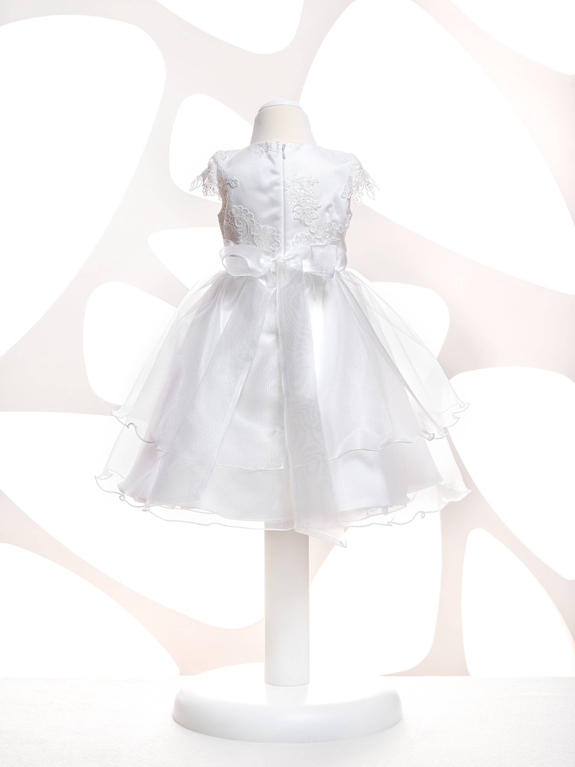 Bajabella – Engroshandel Kjole - Børn – Blomsterpige kjole med broderi blonder, nadver, baby2