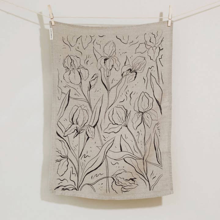 Iris Linen Tea Towel - Neural Garden Kitchen Accessory for wholesale by Elana Gabrielle