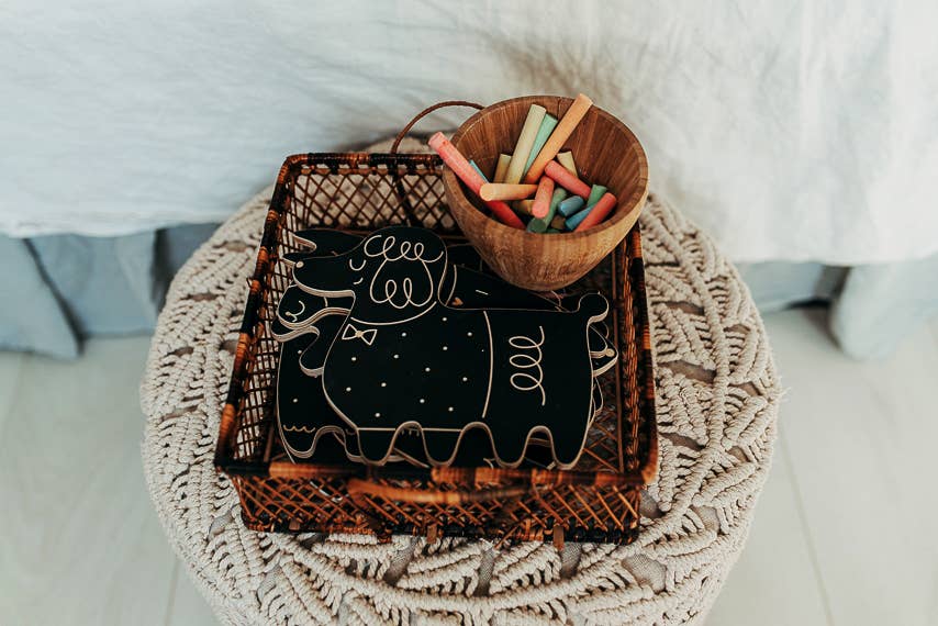 milin - Vente Tableau noir - Enfant et bébé - Caniche, tableau à craie en forme d'animal/avec craie3