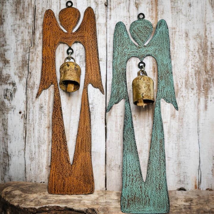 Panneau mural Angel, cloche, carillon à vent, inspiration contemporaine pour la vente par Whimsies