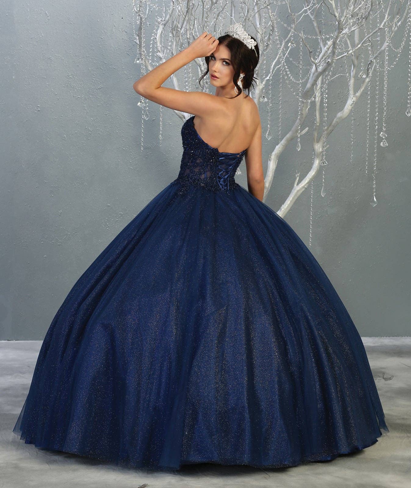 LA Merchandise – wholesale Gown – Women's – LA141 Strapless Lace Bodice Quinceanera Ball Gown8