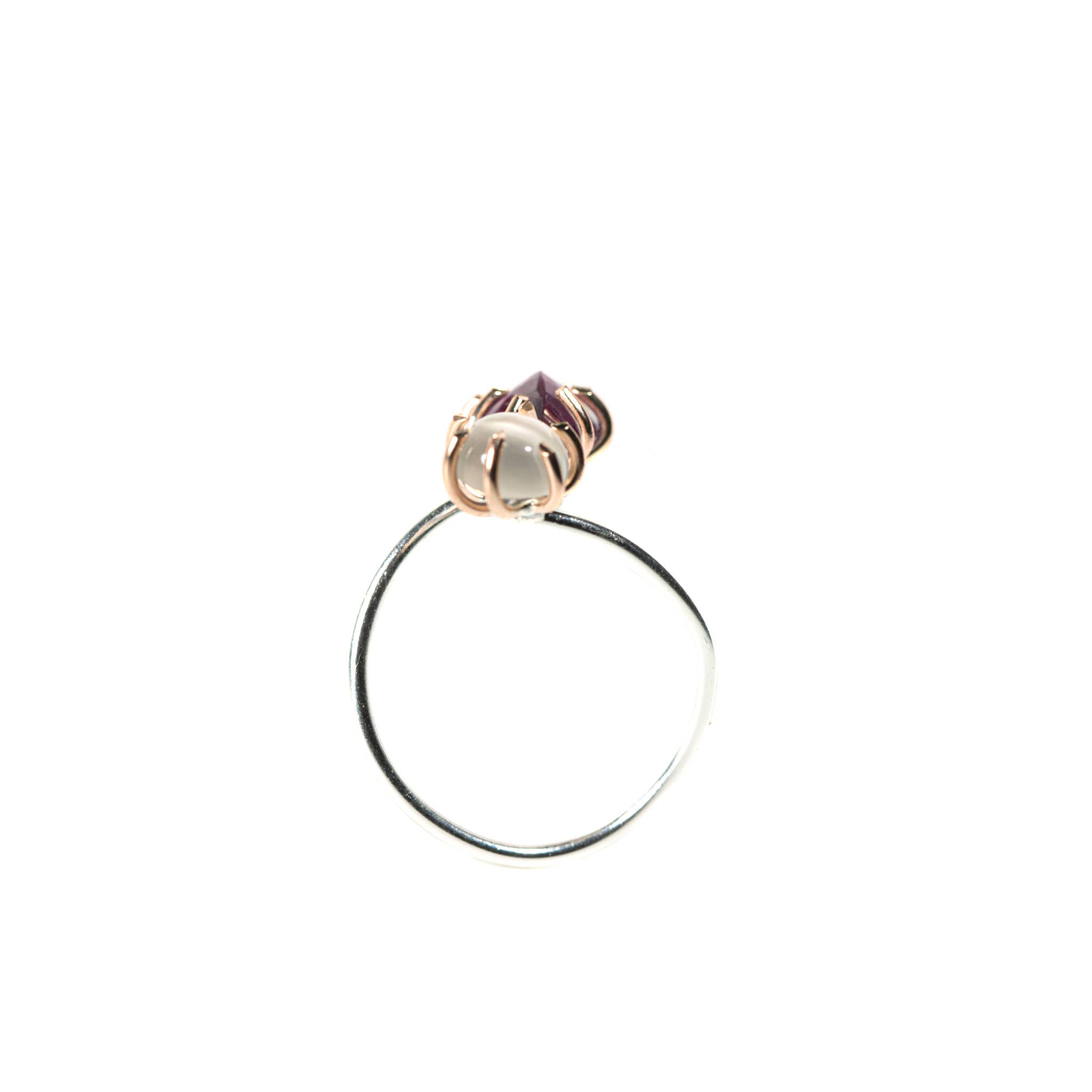Made Designs - Wholesale Single Stone/Solitaire Ring - 14K Gold Filled Garnet and Moonstone Infinity Ring1