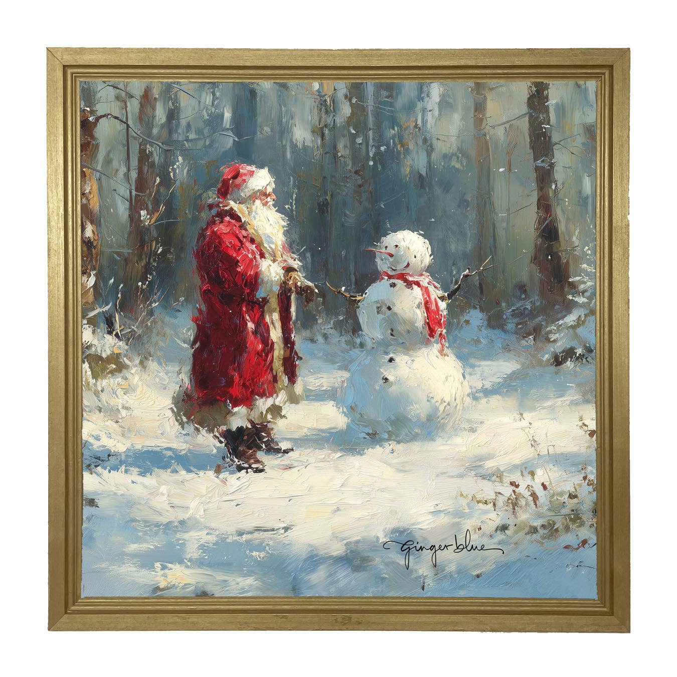 ginger blue - Wholesale Christmas Wall Art - Santa and the Snowman14