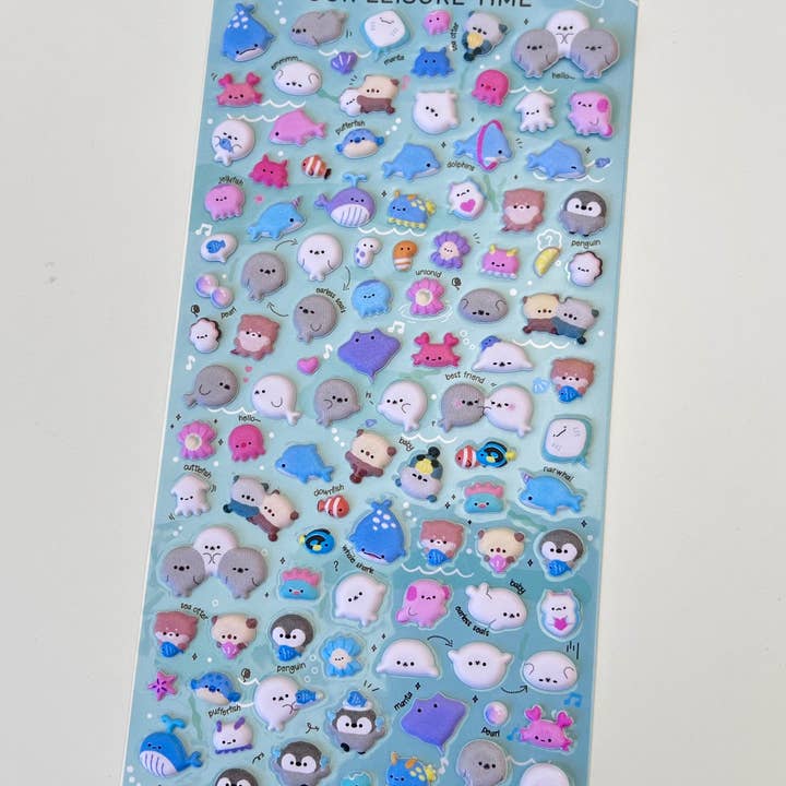 BCmini - Wholesale Sticker - 11023 Tiny Animal Food Court Puffy Assorted Stickers-1219