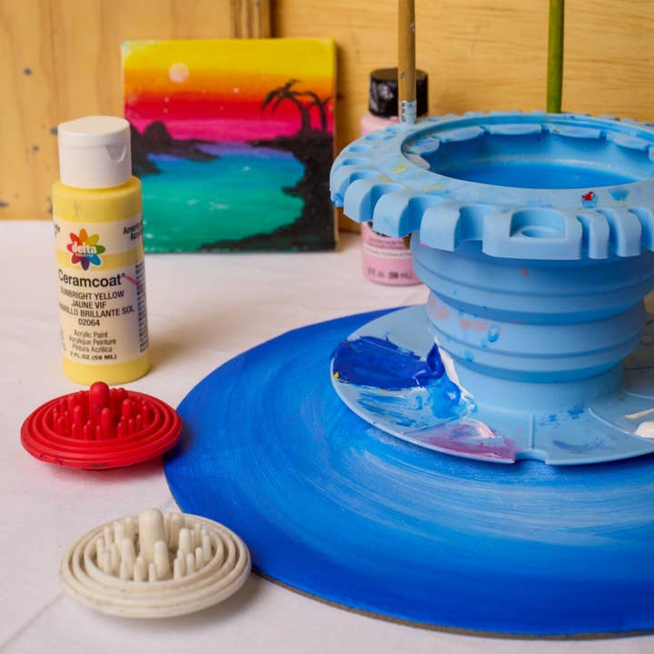 Paint Puck - Vente Porte-pinceaux/rangement pour pinceaux - CollapsiBowl™ - Palette portable, nettoyeur de pinceaux et organisateur5