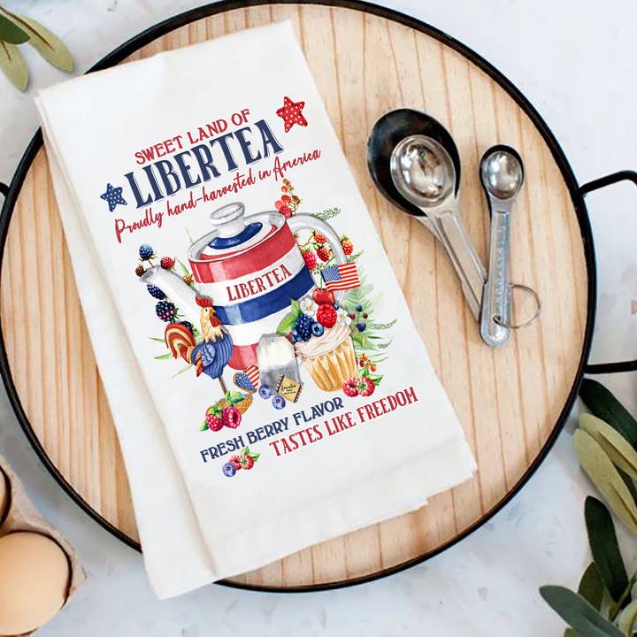 Avery Lane Gifts - Venta al por mayor Paños de cocina - Paño de cocina Farmhouse 4 de julio Patriotic Liberty