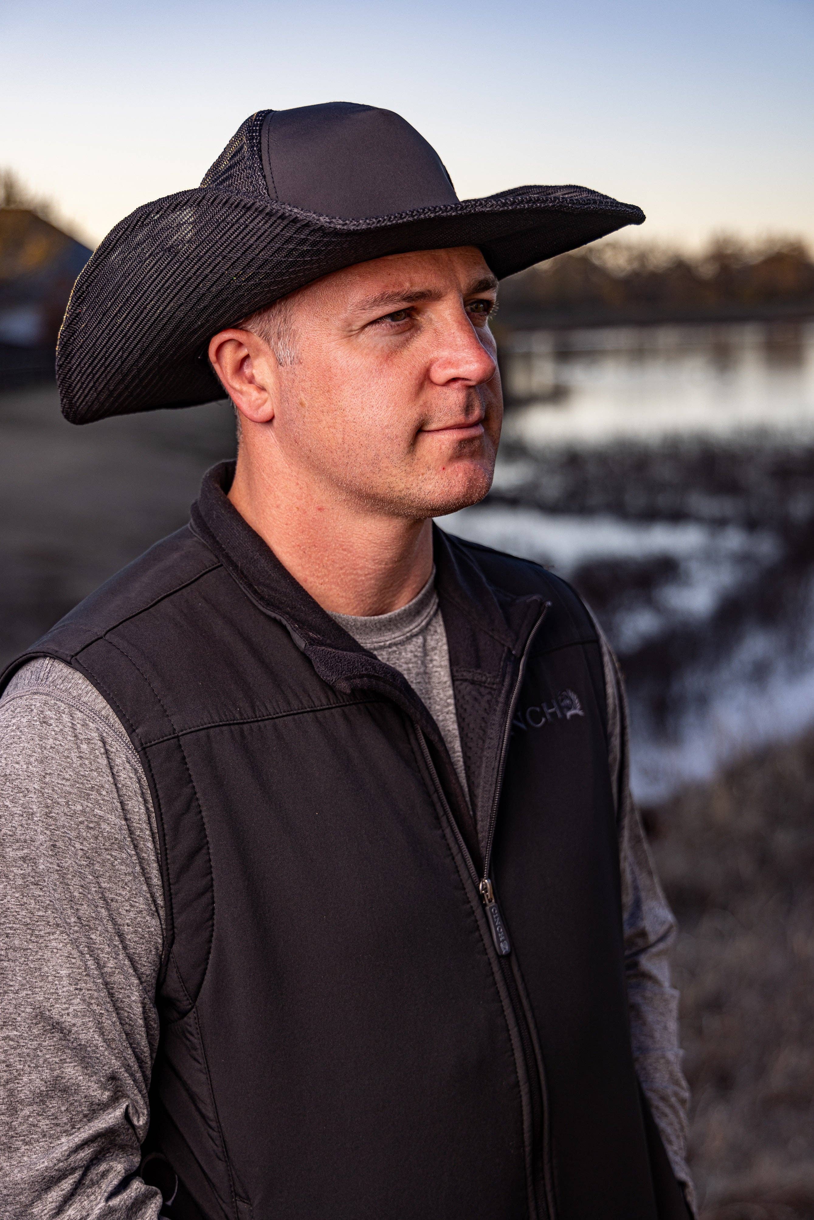 Cowboy Snapback - Wholesale Cowboy Hat - Unisex - BLACK COWBOY SNAPBACK: 5 PANEL - BLANK1