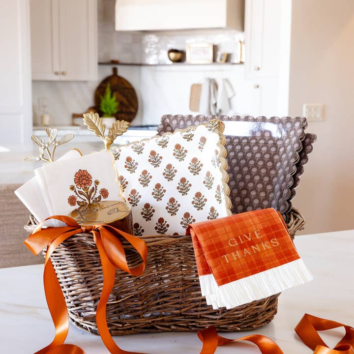 My Mind’s Eye – wholesale Disposable plate – GVT1241 - Give Thanks Dark Floral 10" Paper Plate2