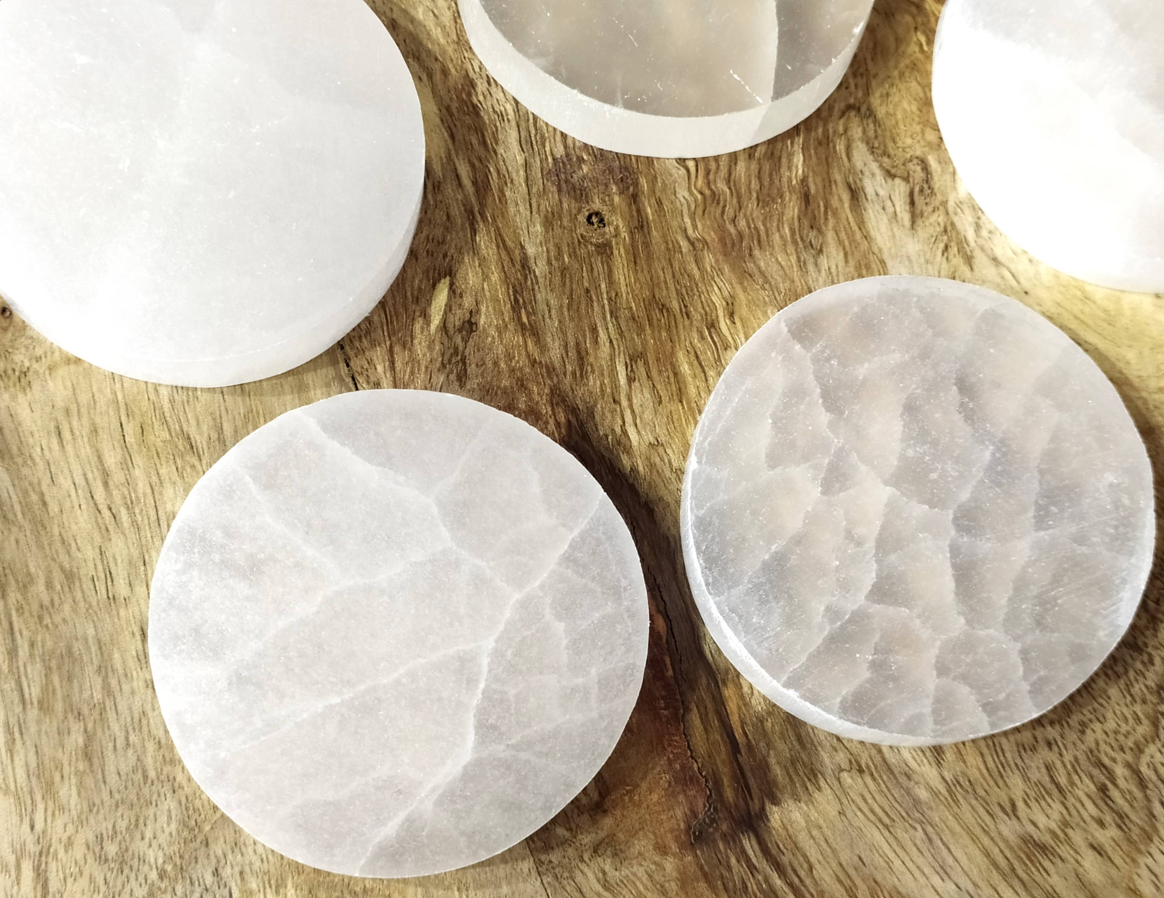 Soothing Crystals - Wholesale Crystal Charging Plate - Selenite Charging Plate | Round Coaster | Selenite Plate10