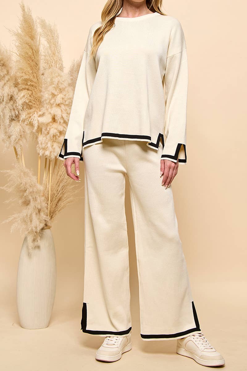 Cezele - Wholesale Lounge Set - Women's - Long Sleeves and Wide Leg Pants Matching Set19