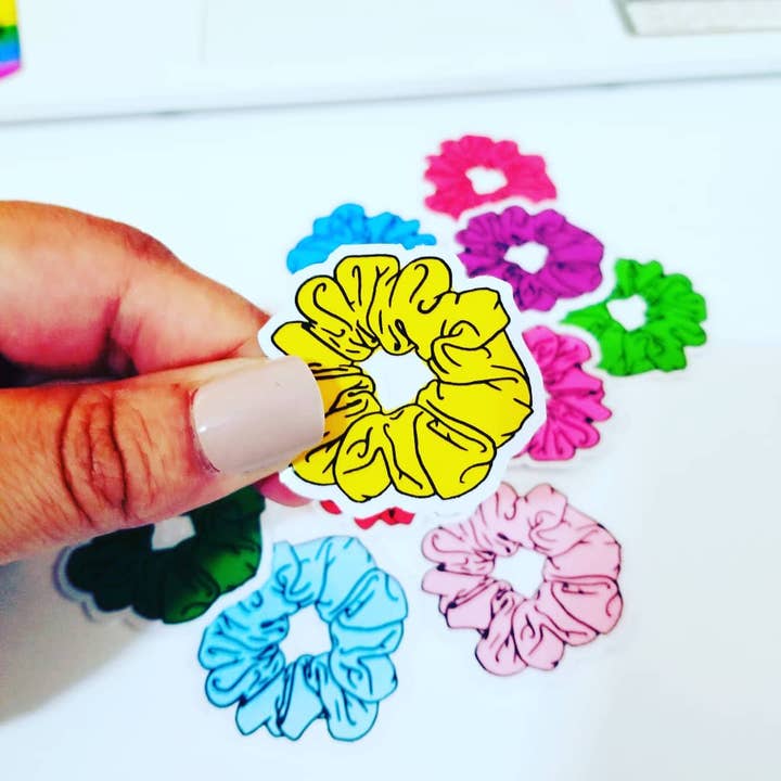 Colorful Scrunchies Sticker Set for wholesale by JP Designs