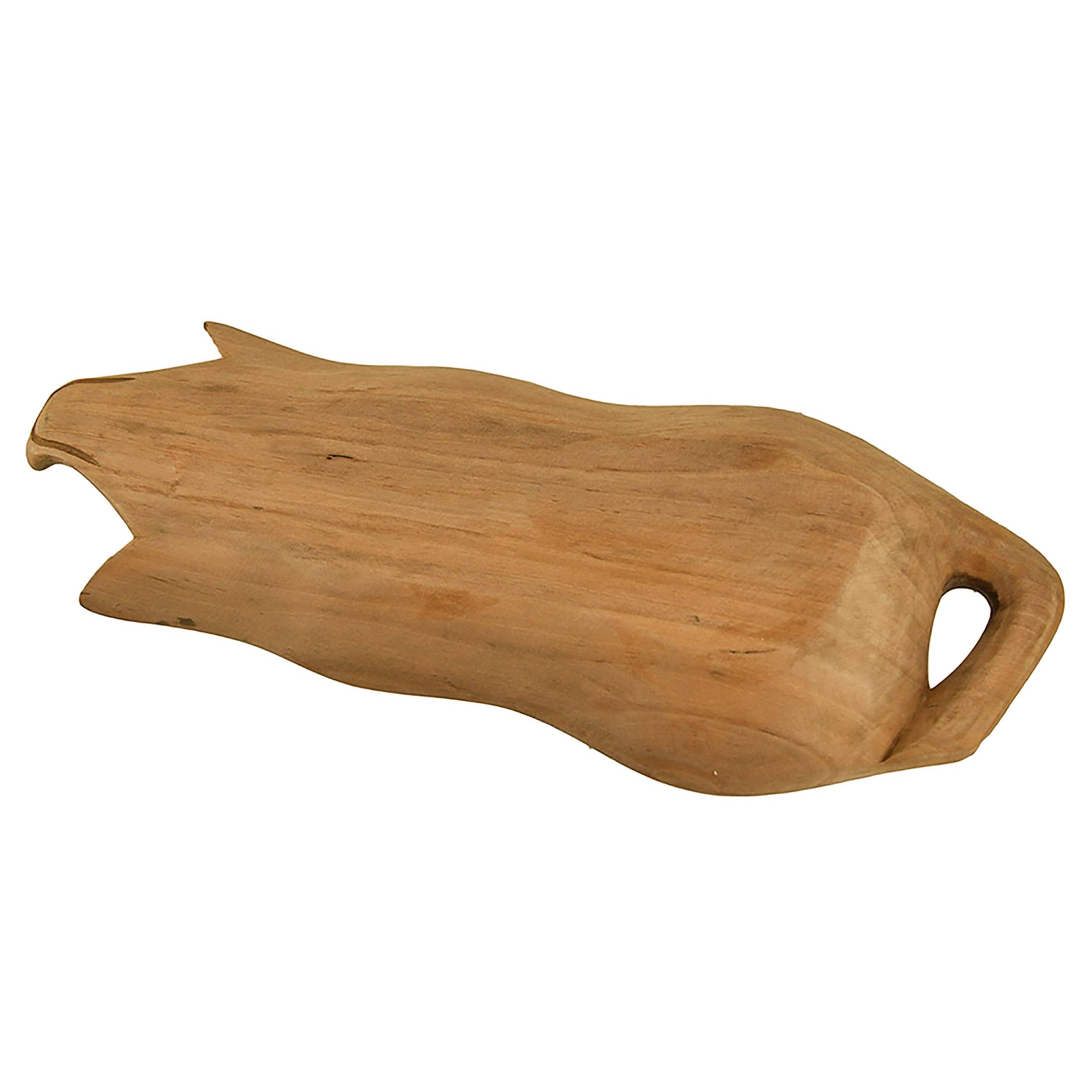 Zeckos - Wholesale Serving Tray - Hand Carved Pig Shaped Decorative Wooden Serving Tray 15"2