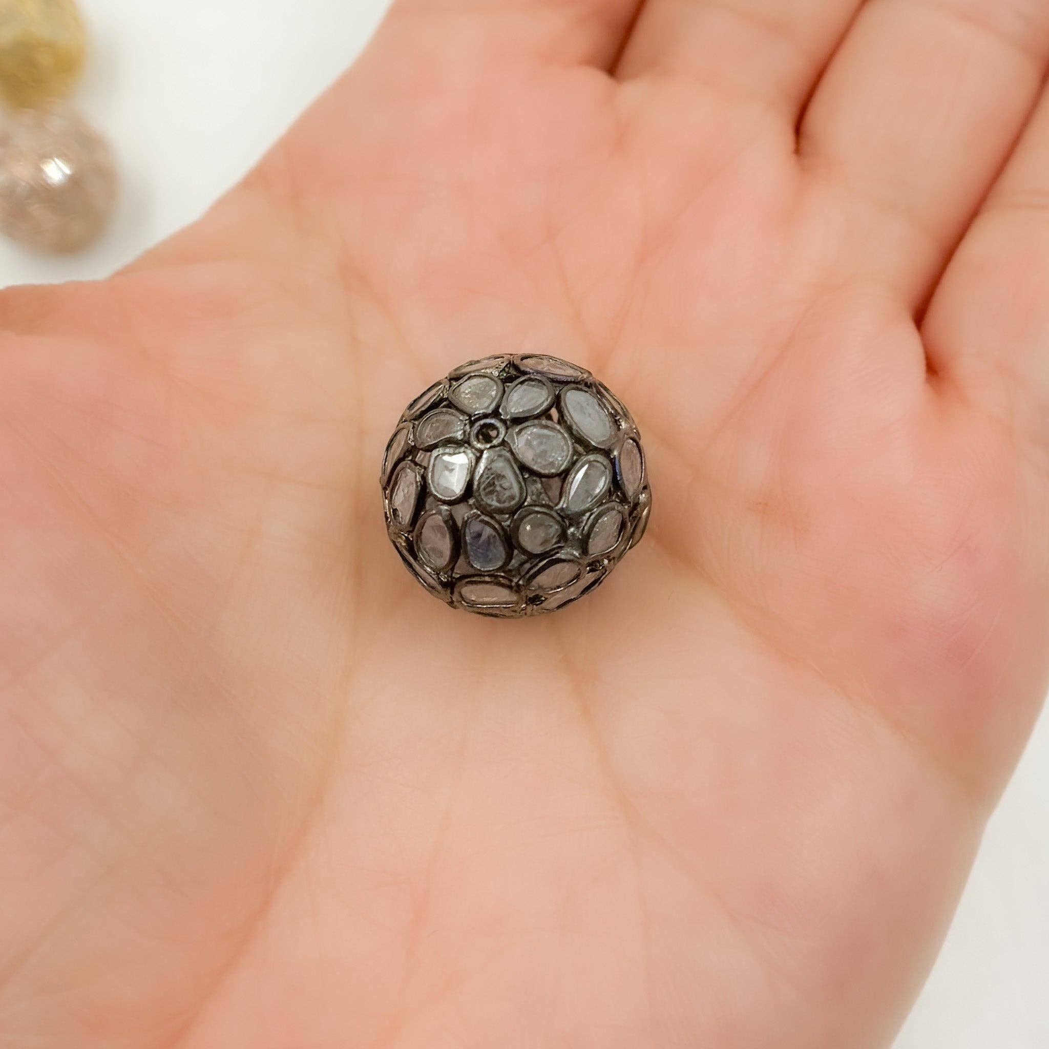 Tresor Jewelry Inc. - Wholesale Kralen - DC731. Diamant & Sterling Zilver Ronde Kraal3