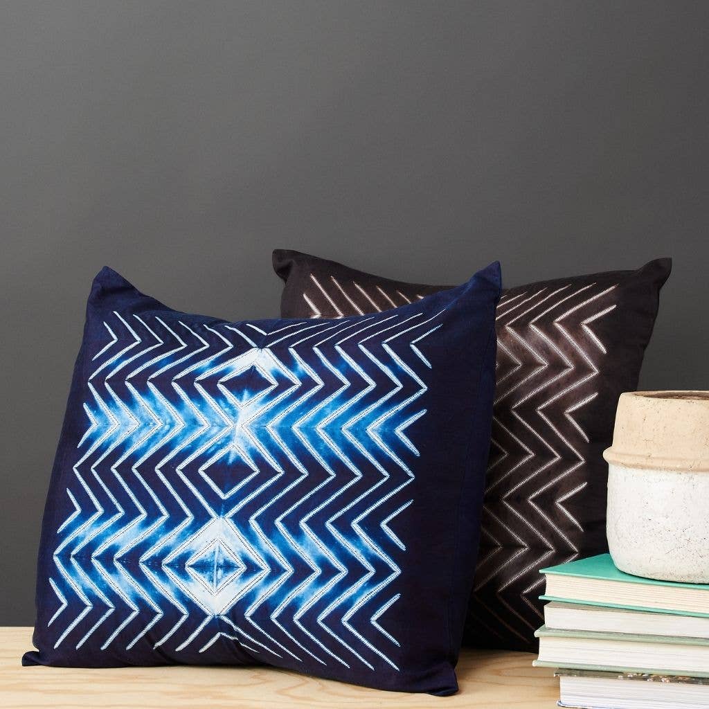 Variously - Wholesale Throw/Decorative Pillow - Naami Indigo Silk Pillow2