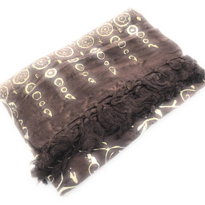 JDLUV – wholesale Scarf – Women's – Sarong Bali Floral Brown Art #S - 006-42