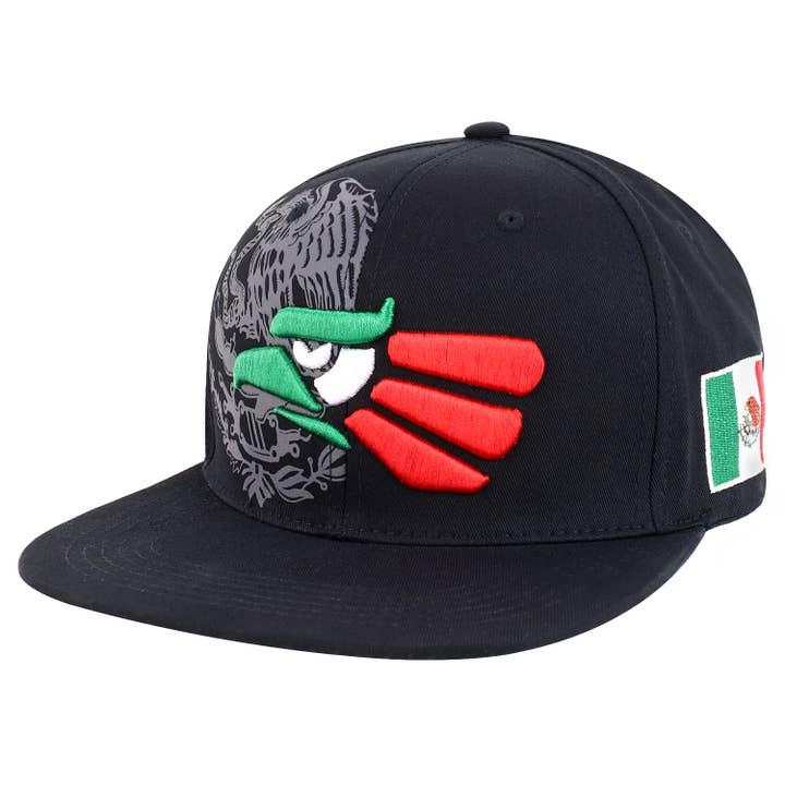 Trendy Apparel Shop - Wholesale Flat Brim Cap - Men's - Oversized Hecho en Mexico Eagle 3D Embroidered Flatbill Cap