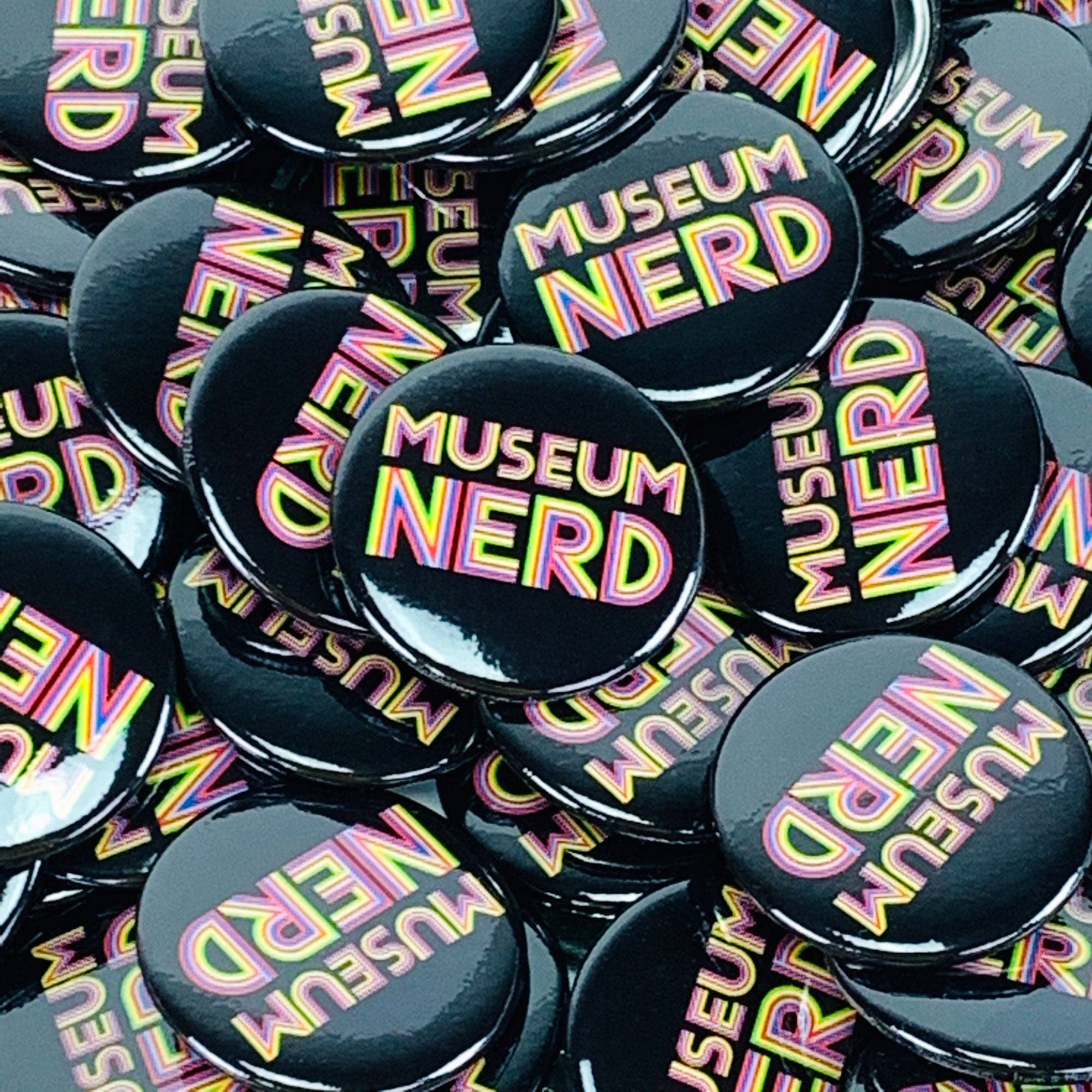 Popcorn Custom Products - Wholesale Lapel Pin/Button - Museum Nerd Classic Black Button1