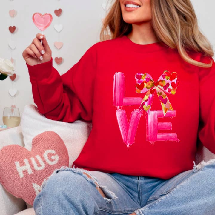 Sweat-shirt Coquette Amour Aquarelle Preppy Saint-Valentin pour la vente par Gia Gifts Boutique