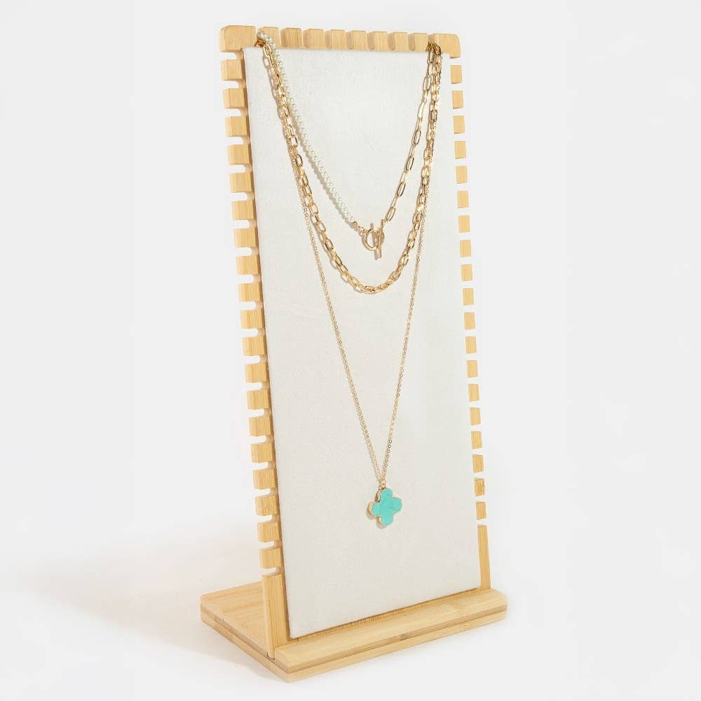 LEGNO Espositore per Gioielli Rettangolare in Legno Allungato in vendita all'ingrosso su Faire2