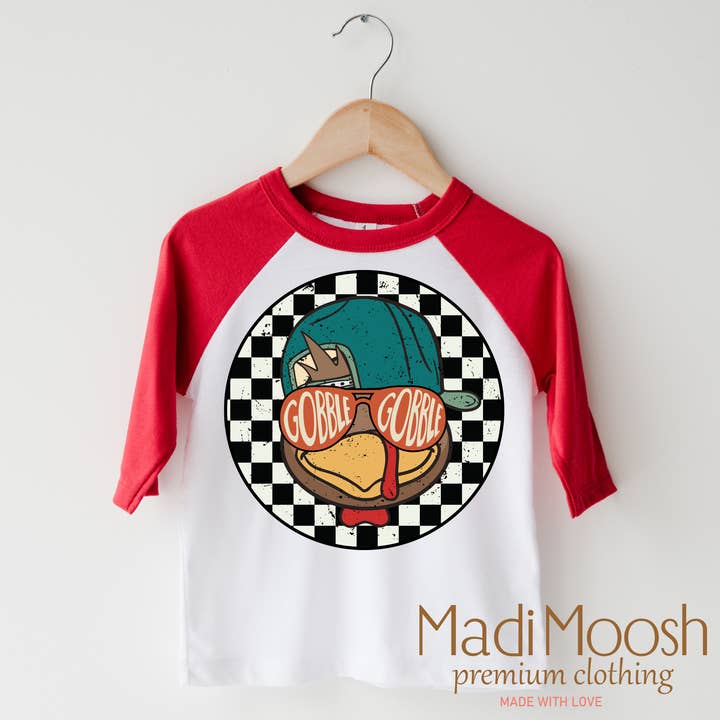 Madi Moosh - Wholesale Screen Printed T-Shirt - Kids - Gobble Gobble Turkey Thanksgiving Shirt - Thanksgiving Tee2