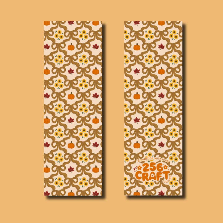 Fall Bows Handmade Bookmark for wholesale by 256 Craft Co