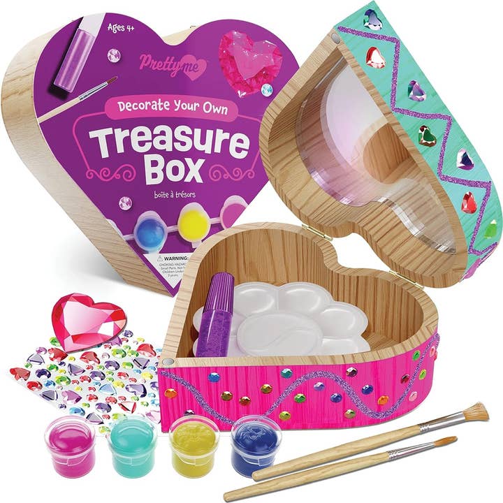 Dan&Darci - Wholesale DIY craft kit – Child - Paint Your Own Wooden Kids Heart Treasure Box7